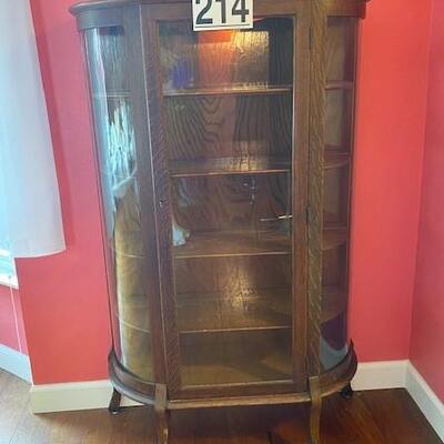LOT#214L: Oak Bowfront Cabinet