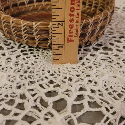 Lot 20: Vintage Coiled Basket and Wood & String Sculpture