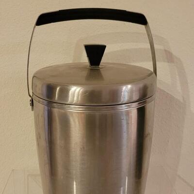 Lot 22: Vintage Mid Century Modern Stainless Steel- Butler-  Ice Bucket