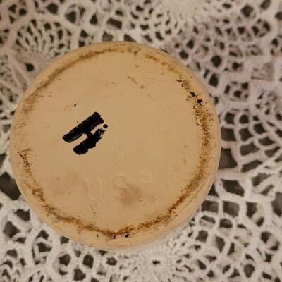 Lot 25: (2) Stoneware Crocks - 1 Small with Advertising and 1 R.R.P.C Roseville, Ohio