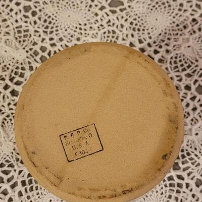 Lot 25: (2) Stoneware Crocks - 1 Small with Advertising and 1 R.R.P.C Roseville, Ohio