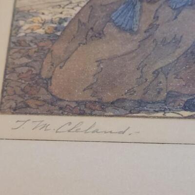 Lot 27: 1937 T.M. CLELAND "Autumn" Print Pencil Signed