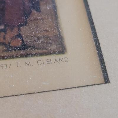 Lot 27: 1937 T.M. CLELAND "Autumn" Print Pencil Signed