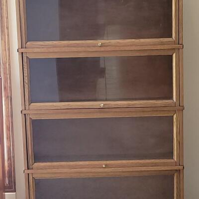 Lot 28: Antique Oak Barrister Book Case