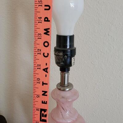 Lot 34: Pink Blown Glass Lamp