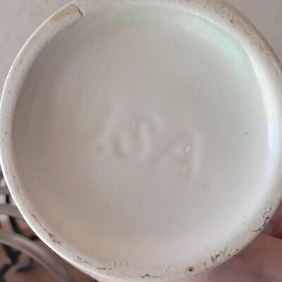 Lot 39: Vintage White Ceramic Vase and 2 Metal Letter Holders