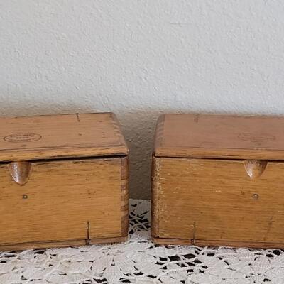 Lot 43: (2) Antique Fold Out Singer Sewing Machine Accessories Box - 1 with Accessories and 1 without