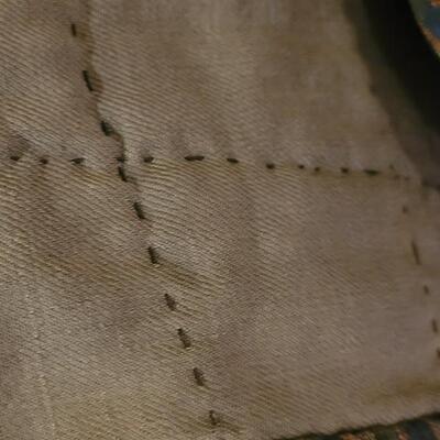 Lot 63: Handmade Jewel Tones Twin Quilt with Feather Stitching