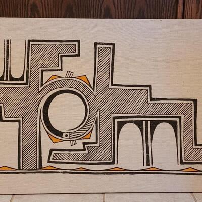 Lot 64: Mid Century Modern Artwork Hand Printed By Moridndi West