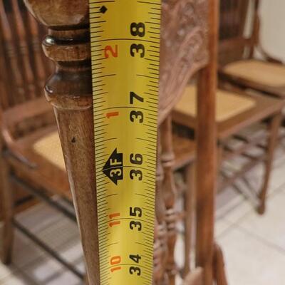 Lot 109: (5) Antique Oak Chairs (4 Cane Seat and one need Repair and comes with Seat Material
