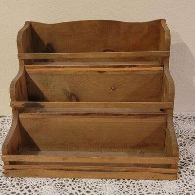 Lot 123: Vintage Wood Display Rack Stand - Perfecr for Spices!