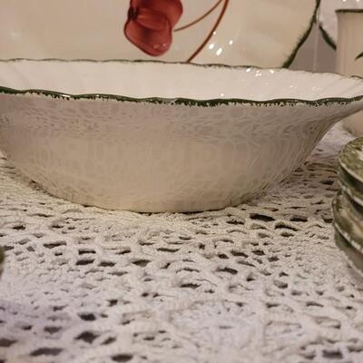Lot 145: Blue Ridge Apple China with Green Rim