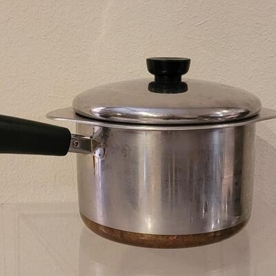 Lot 149: Copper Clad Revere Ware Pots & Pans Lot