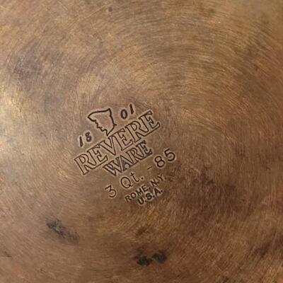 Lot 149: Copper Clad Revere Ware Pots & Pans Lot