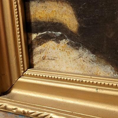 Lot 164: Antique 20" x 16" Eduardian Style Oil Painting Original Frame