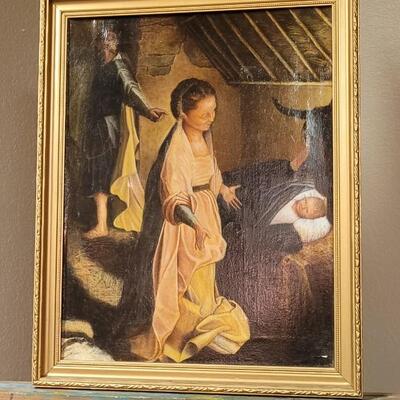Lot 164: Antique 20" x 16" Eduardian Style Oil Painting Original Frame