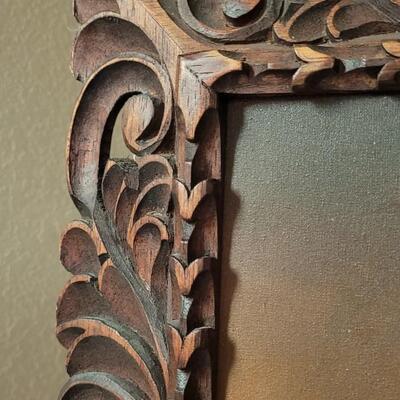 Lot 166: Vintage 21.5" x 17" Oil Painting Glicee Print w/ Hand Accented Beading Framed Art