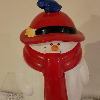 Lot 177: Houston Harvest Snowman Cookie Jar