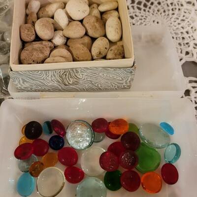 Lot 182: Glass Stones & Rocks for Floral Arrangements and Deco