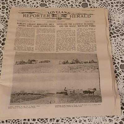 Lot 186: Golden Anniversary of the Loveland Reporter Herald 1978-  August 1928 Reprint Ephemera