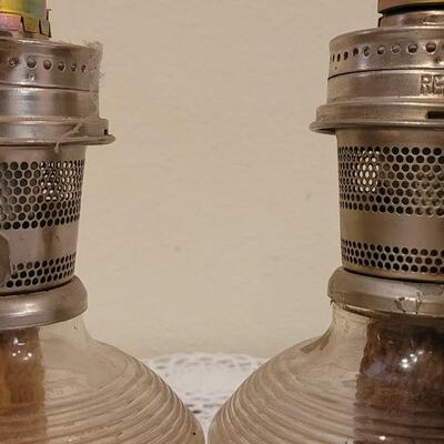 Lot 191: (2) Aladdin Glass Kerosene Lamps