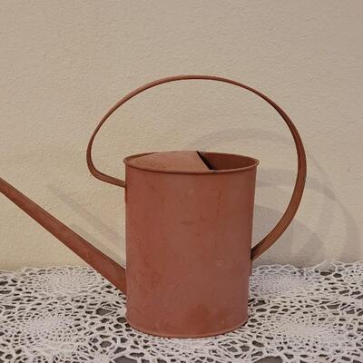 Lot 200: Vintage Faded Red Metal Watering Can