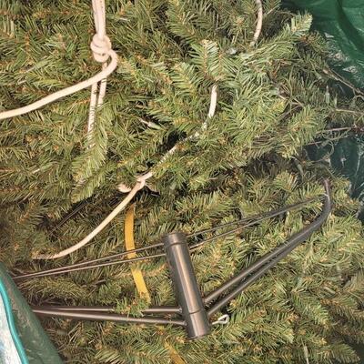 Lot 204: Pre-lite 7 or 8 Ft. Christmas Tree with Stand in Storage Bag