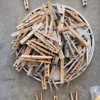 Lot 212: Clothespins and New Clothesline and New Utility Cord