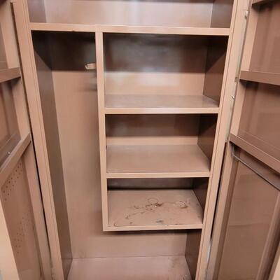 Lot 266: Brown Metal Utility Cabinet Cupboard