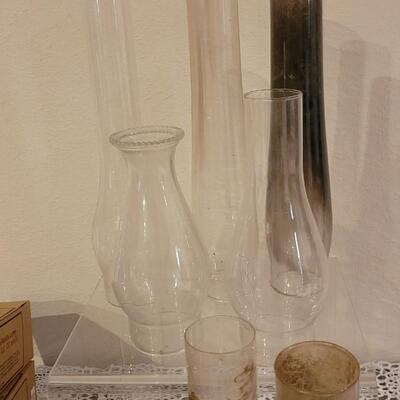 Lot 273: Large Lot of Kerosene Lamp Chimneys, Wicks and Other Parts