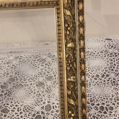 Lot 293: Antique Wood Gold Gilt Picture Frame and Black Decorative Frame
