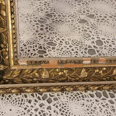 Lot 293: Antique Wood Gold Gilt Picture Frame and Black Decorative Frame