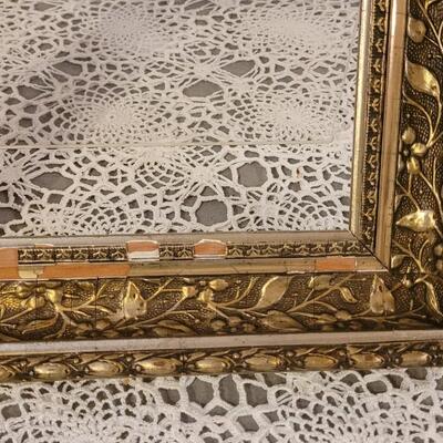 Lot 293: Antique Wood Gold Gilt Picture Frame and Black Decorative Frame