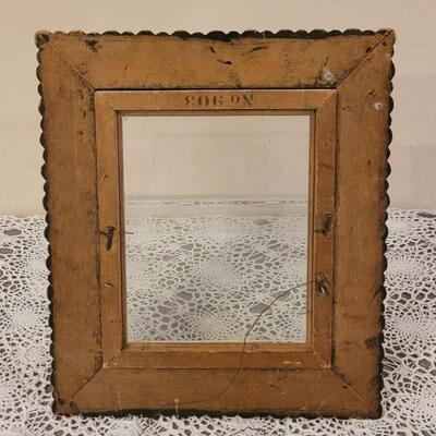 Lot 294: Antique Wood Silver and Gold Gilt Frame