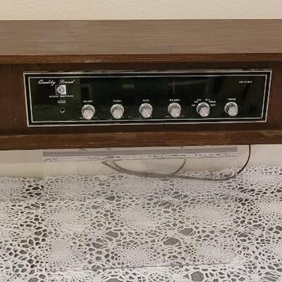 Lot 295: Mid Century Modern QUALITY SOUND Stereo Multiplex 37" Ã— 8.75" Ã— 6"