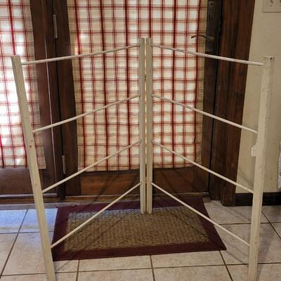 Lot 300: Vintage White Wood Fold Out Rack
