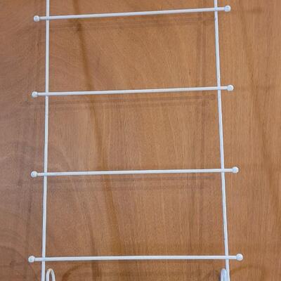 Lot 303: Vintage White Metal Over the Door Hanging Rack