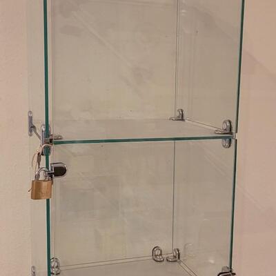 Lot 304: Vintage Glass Display Curio Lockable Cabinet