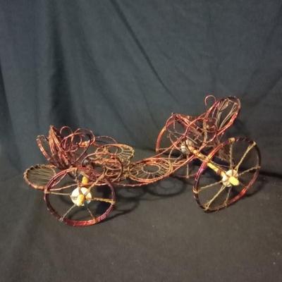 DANCING HULA GIRL- BATTERY OPERATED TIN VINTAGE CAR-WIRE CARRIAGE