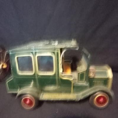 DANCING HULA GIRL- BATTERY OPERATED TIN VINTAGE CAR-WIRE CARRIAGE