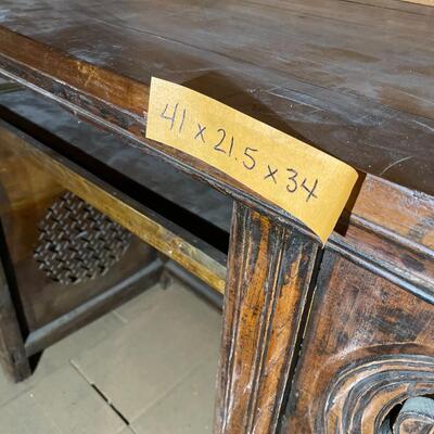 Asian carved table and chair