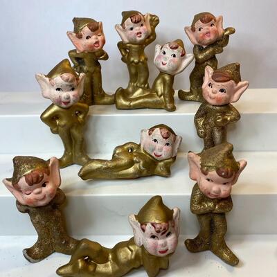 Lot 345: Vintage Japan Christmas Elves, Pixies