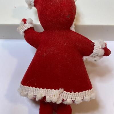 Lot 350: Vintage Santa & Mrs. Claus: Felt Figurines & Ceramic Candle Huggers
