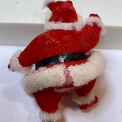 Lot 350: Vintage Santa & Mrs. Claus: Felt Figurines & Ceramic Candle Huggers