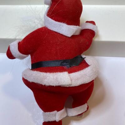 Lot 350: Vintage Santa & Mrs. Claus: Felt Figurines & Ceramic Candle Huggers