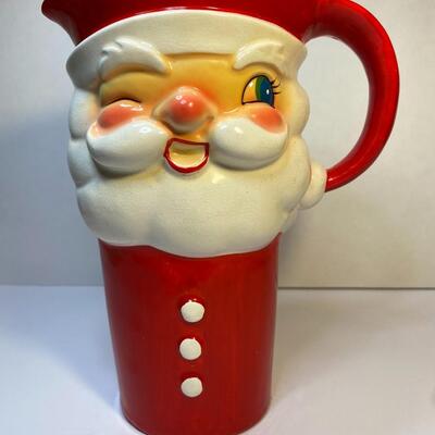 Lot 379: Hard to Find 1960 Howard Holt Vintage Santa Pitcher and Mugs