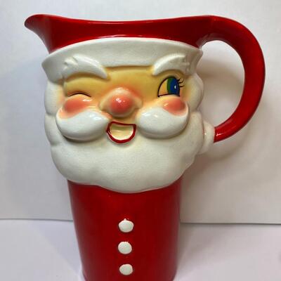 Lot 379: Hard to Find 1960 Howard Holt Vintage Santa Pitcher and Mugs