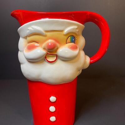 Lot 379: Hard to Find 1960 Howard Holt Vintage Santa Pitcher and Mugs