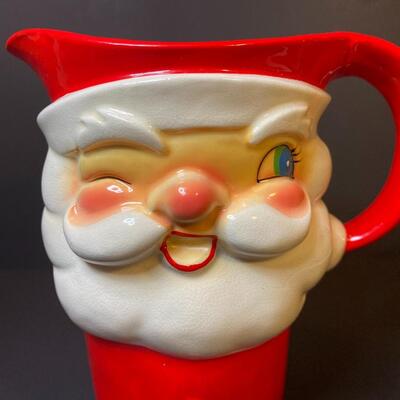 Lot 379: Hard to Find 1960 Howard Holt Vintage Santa Pitcher and Mugs