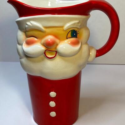 Lot 379: Hard to Find 1960 Howard Holt Vintage Santa Pitcher and Mugs